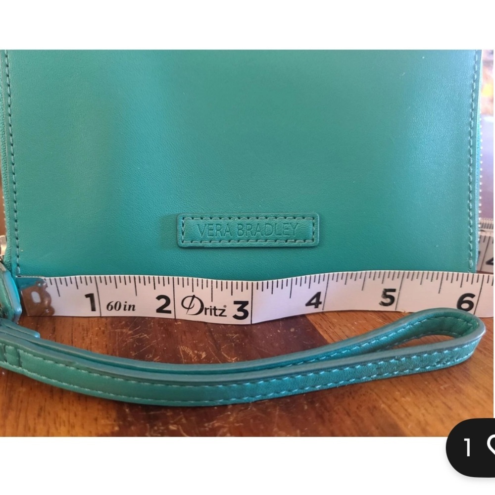 Vera Bradley Vegan Leather Turquoise blue Wristlet clutch wallet - Picture 5 of 6